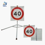 Roll Up Folding Sign - 40KM Speed Limit Reflective Tripod Folding Warning Sign